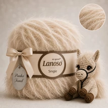 Lanoso Single szőrme-szempilla-fantázia fonal - 995 - Bahama bézs