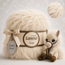 Lanoso Single szőrme-szempilla-fantázia fonal - 901 - Ekrü