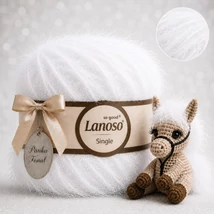 Lanoso Single szőrme-szempilla-fantázia fonal - 955 - Fehér
