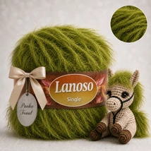Lanoso Single szőrme-szempilla-fantázia fonal - 912 - Zöld