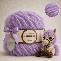 Lanoso Single szőrme-szempilla-fantázia fonal - 947 - Lila