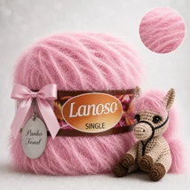 Lanoso Single szőrme-szempilla-fantázia fonal - 931 - Rózsaszín
