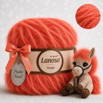 Lanoso Single szőrme-szempilla-fantázia fonal - 933 - Sárkánygyümölcs sörény