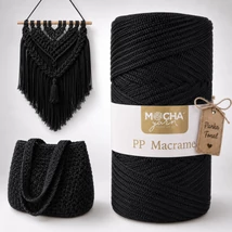 3 mm makramé fonal - Fekete – Mocha