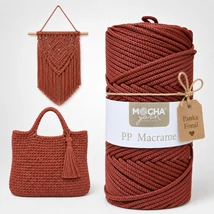 3 mm makramé fonal Mocha - Tégla -