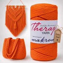 3 mm makramé fonal - Orange -