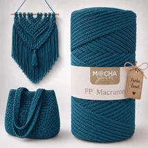 3 mm makramé fonal Petrol - Mocha -