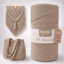 3 mm makramé fonal Mocha - Bézs -
