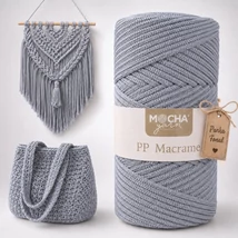 3 mm makramé fonal Mocha - Manhattan szürke -