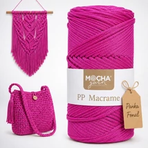3 mm makramé fonal Mocha - Fuxia -