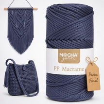 3 mm makramé fonal Mocha - Sötétkék -