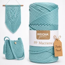 3 mm makramé fonal Mocha - Menta -