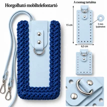 Horgolható mobiltelefontartó szett – Jégkék