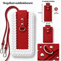 Horgolható mobiltelefontartó szett – Piros
