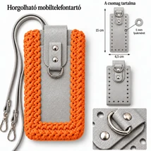 Horgolható mobiltelefontartó szett – Ezüst
