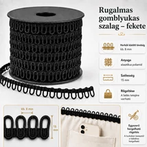 Rugalmas gomblyukas szalag - fekete -