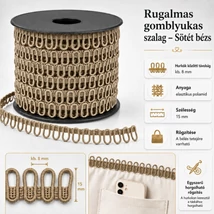 Rugalmas gomblyukas szalag - sötét bézs -