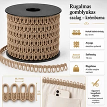 Rugalmas gomblyukas szalag - barna -