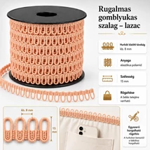 Rugalmas gomblyukas szalag - lazac -