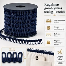 Rugalmas gomblyukas szalag - sötétkék -