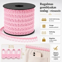 Rugalmas gomblyukas szalag - babarózsaszín -