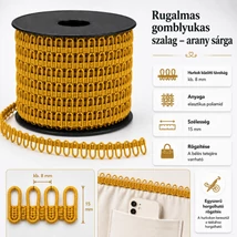 Rugalmas gomblyukas szalag - mustár -