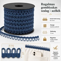 Rugalmas gomblyukas szalag -acélkék -