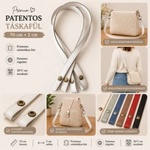 70 cm hosszú, hófehér patentos táskafül
