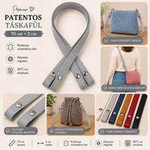 70 cm hosszú, Galamb szürke patentos táskafül