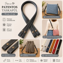 70 cm hosszú, Sötét szürke patentos táskafül