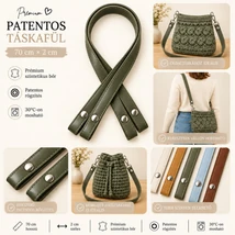 70 cm hosszú, Olívazöld színű patentos táskafül