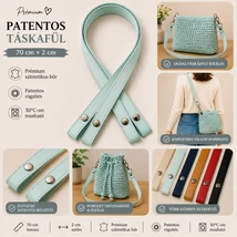 70 cm hosszú, Menta zöld patentos táskafül