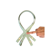 70 cm hosszú, Menta zöld patentos táskafül