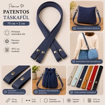 70 cm hosszú, sötétkék patentos táskafül