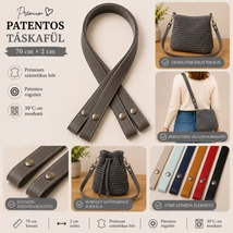 70 cm hosszú, ezüst patentos táskafül