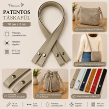 70 cm hosszú, bézs színű patentos táskafül