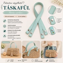 50 cm hosszú, szintetikus bőrből készült patentos táskafül - menta zöld -
