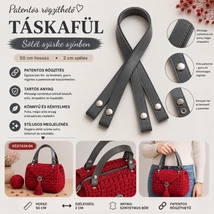 50 cm hosszú, szintetikus bőrből készült patentos táskafül - Manhattan szürke -