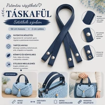 50 cm hosszú, szintetikus bőrből készült patentos táskafül - Sötétkék -