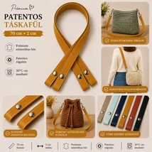 70 cm hosszú, mustár színű patentos táskafül