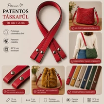 70 cm hosszú, piros színű patentos táskafül