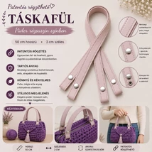 50 cm hosszú, szintetikus bőrből készült patentos táskafül - Púder rózsaszín -  -
