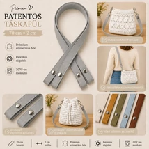 70 cm hosszú, Manhattan szürke patentos táskafül