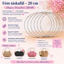 20 cm ezüst fém táskafül ( 1 pár )