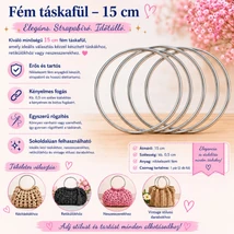 15 cm ezüst fém táskafül ( 1 pár )
