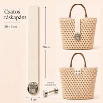 Csatos bőr táskapánt – Krém (20 x 3 cm)