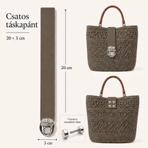 Csatos bőr táskapánt – Sötét bézs (20 x 3 cm)