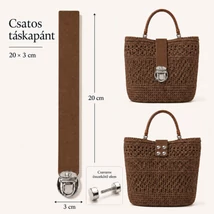 Csatos bőr táskapánt – Barna (20 x 3 cm)