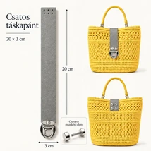Csatos bőr táskapánt – ezüst (20 x 3 cm)