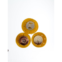 3 cm átmérővel rendelkező, felvarrható, mágneses patentos táskazár - okker sárga -
